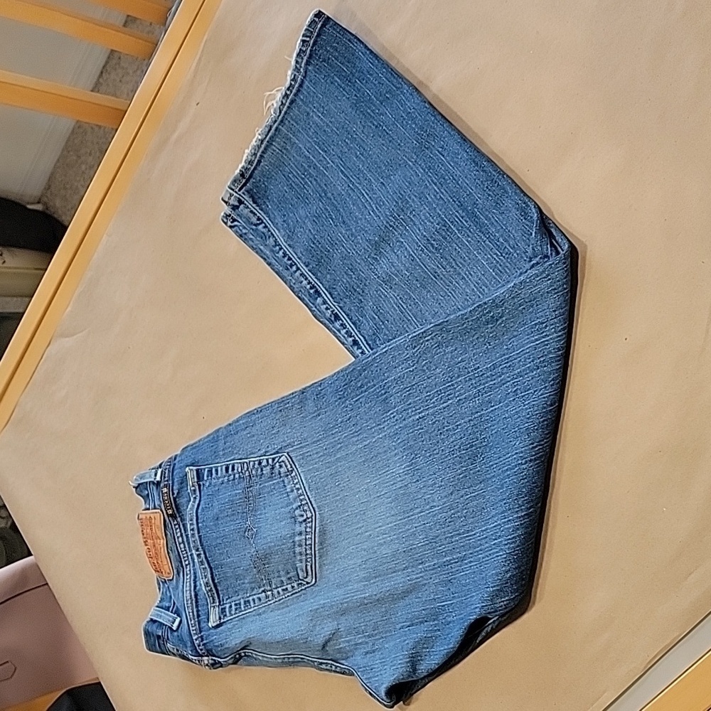 Lucky Brand Size 32 Dungarees Vintage Straight Leg Short Length Hipster Wash